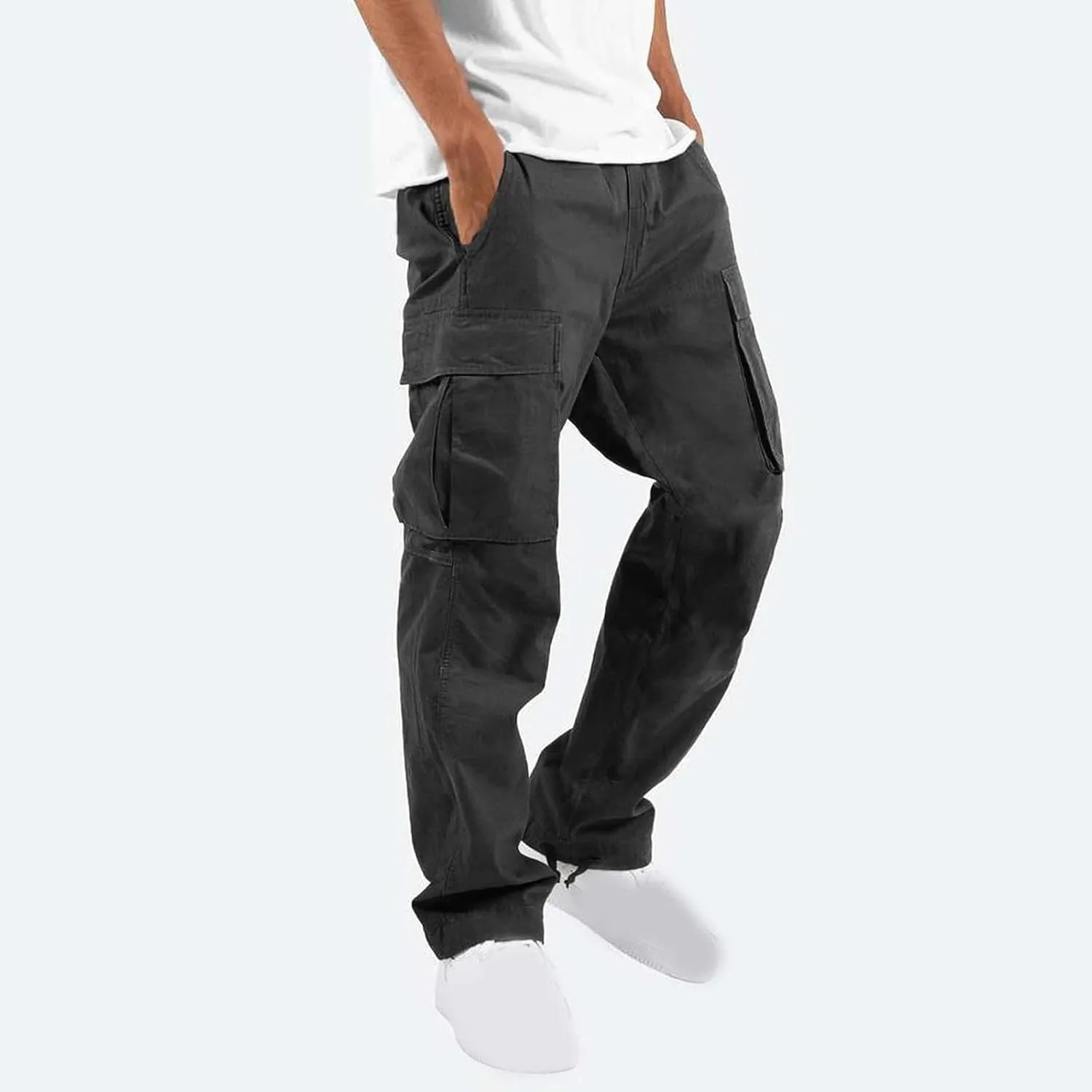 Cargo Pants for Men Stretch Casual Joggers Athletic Pants Cotton Loose Baggy Tactical Pants Straight Leg Sweatpants