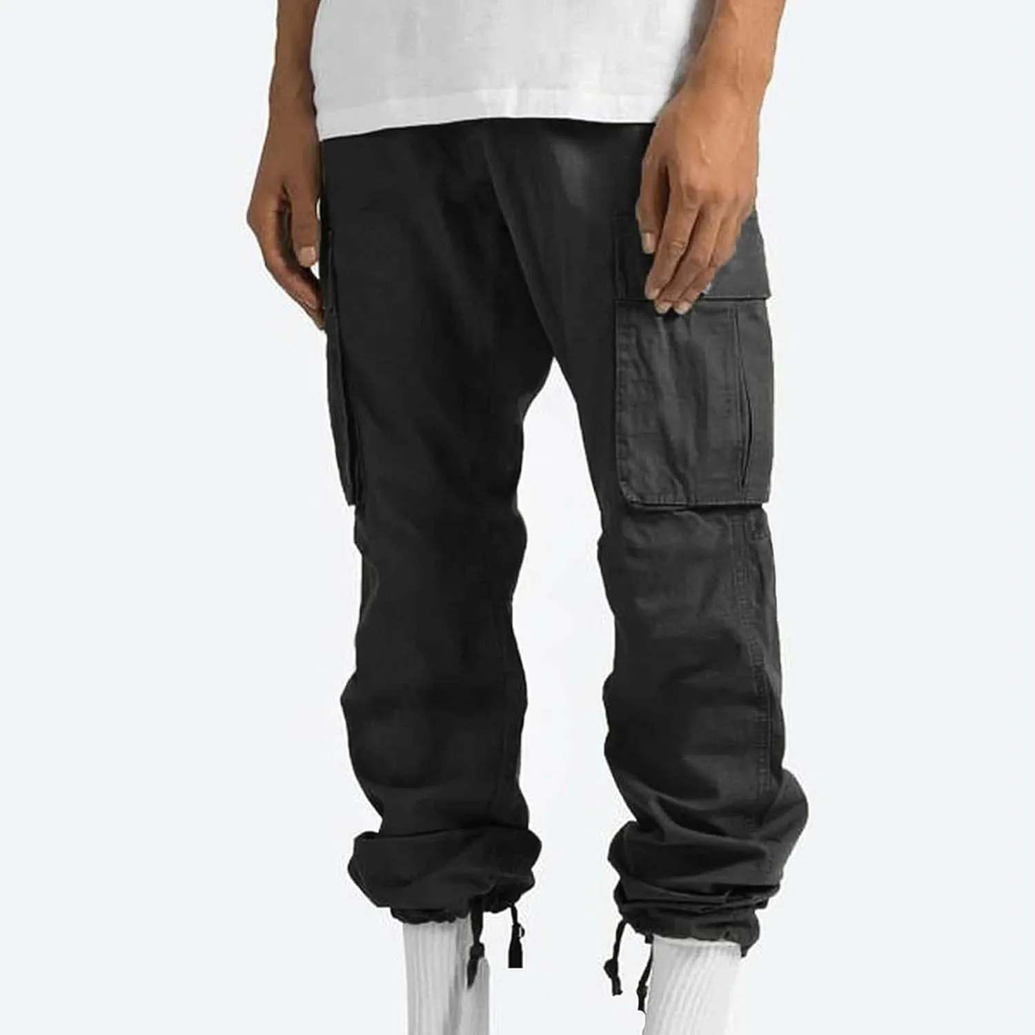 Cargo Pants for Men Stretch Casual Joggers Athletic Pants Cotton Loose Baggy Tactical Pants Straight Leg Sweatpants