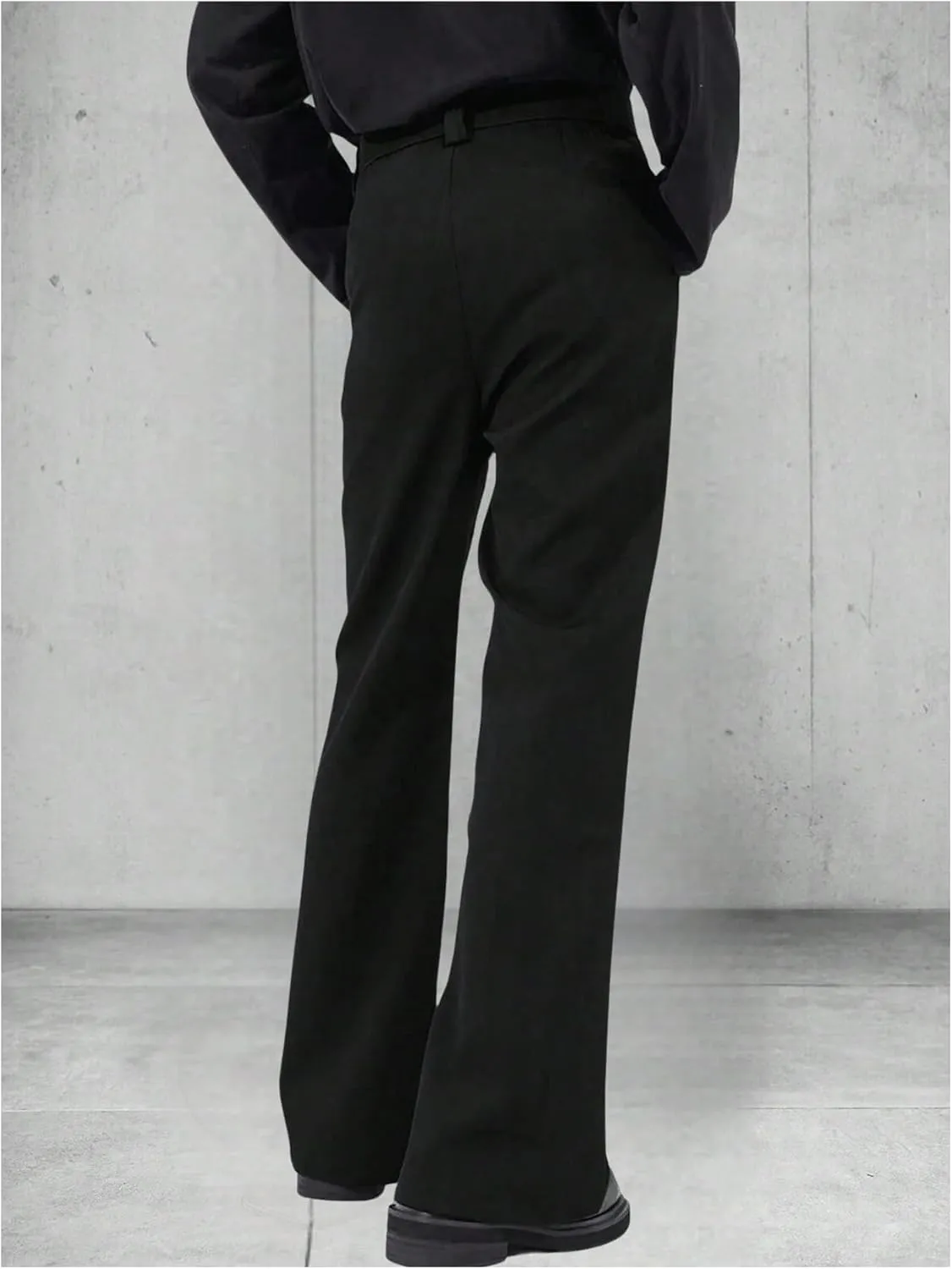GORGLITTER Men's Bell Bottom Pants Slim Fit Flared Pants 70s Formal Dress Bootcut Trousers