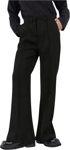GORGLITTER Men's Bell Bottom Pants Slim Fit Flared Pants 70s Formal Dress Bootcut Trousers