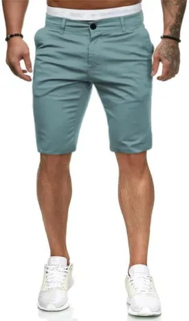 HUNGSON Mens Slim Fit Shorts Stretch Chino Short Pants