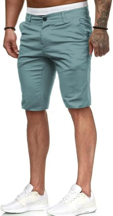 HUNGSON Mens Slim Fit Shorts Stretch Chino Short Pants