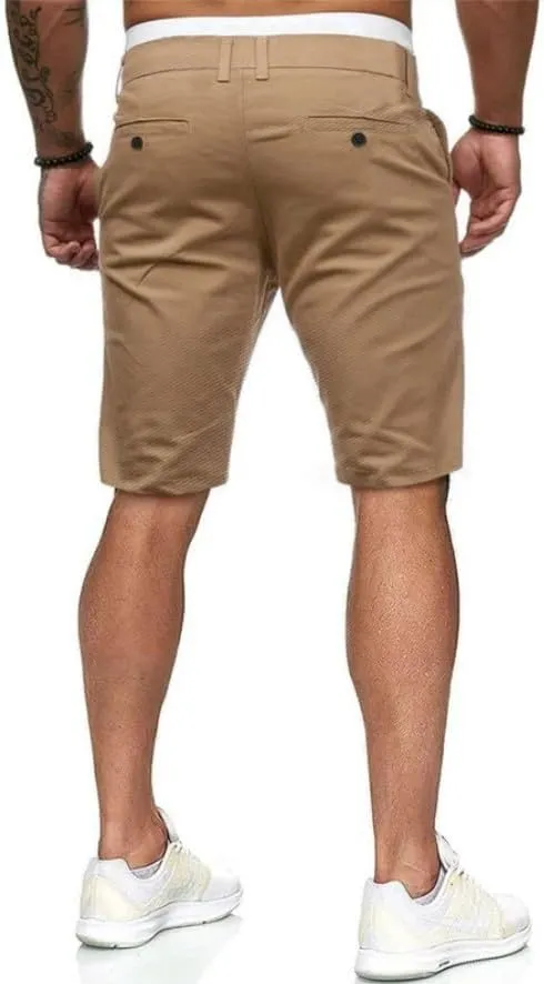 HUNGSON Mens Slim Fit Shorts Stretch Chino Short Pants