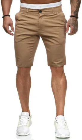 HUNGSON Mens Slim Fit Shorts Stretch Chino Short Pants