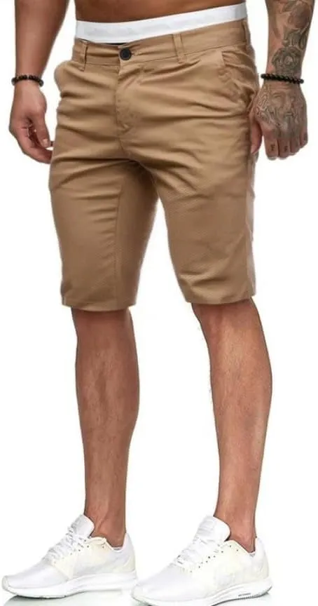 HUNGSON Mens Slim Fit Shorts Stretch Chino Short Pants