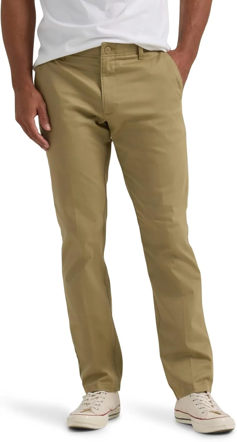Lee Men's Extreme Motion Flat Front Slim Straight Pant