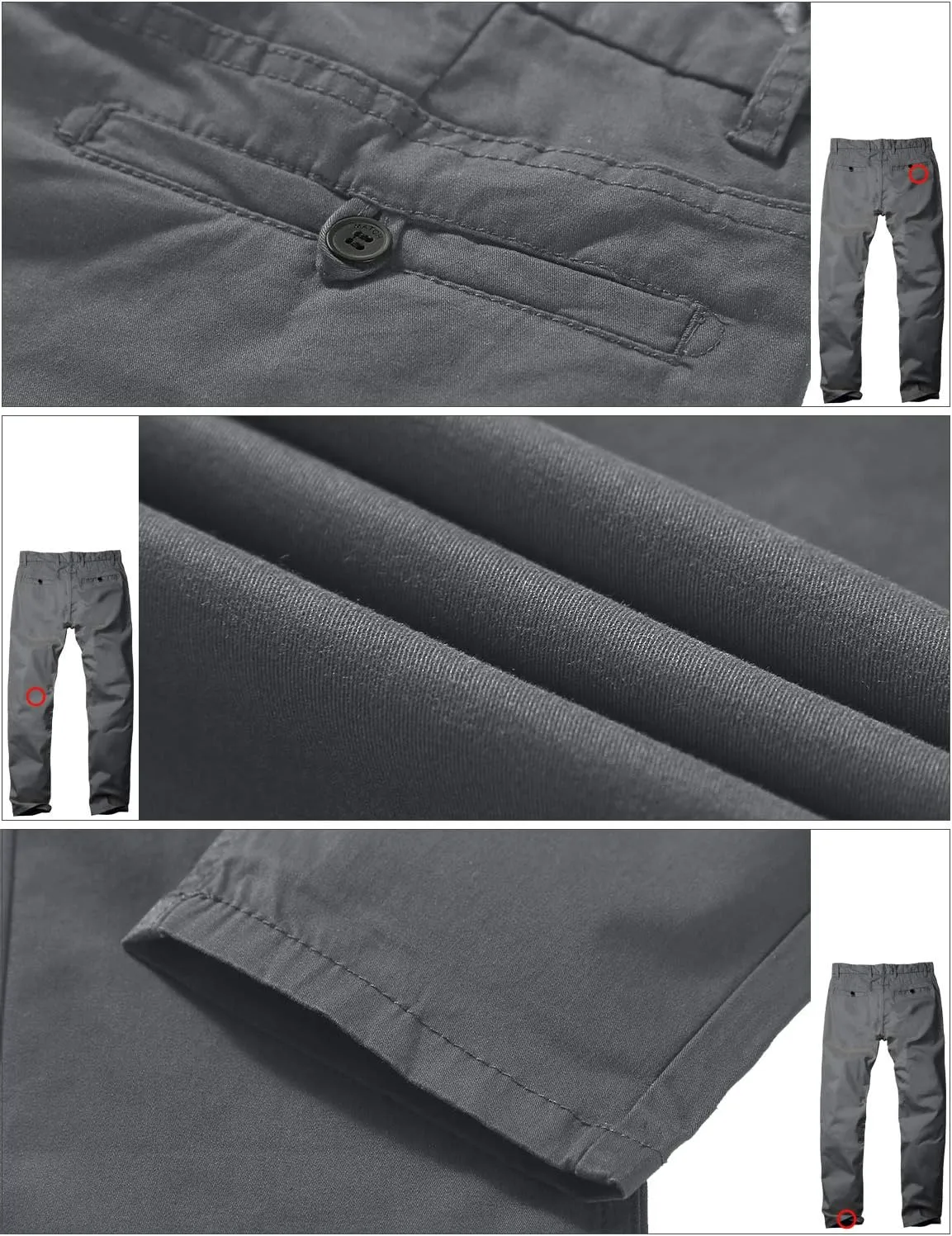 Match Men's Slim Tapered Stretchy Casual Pants #8105