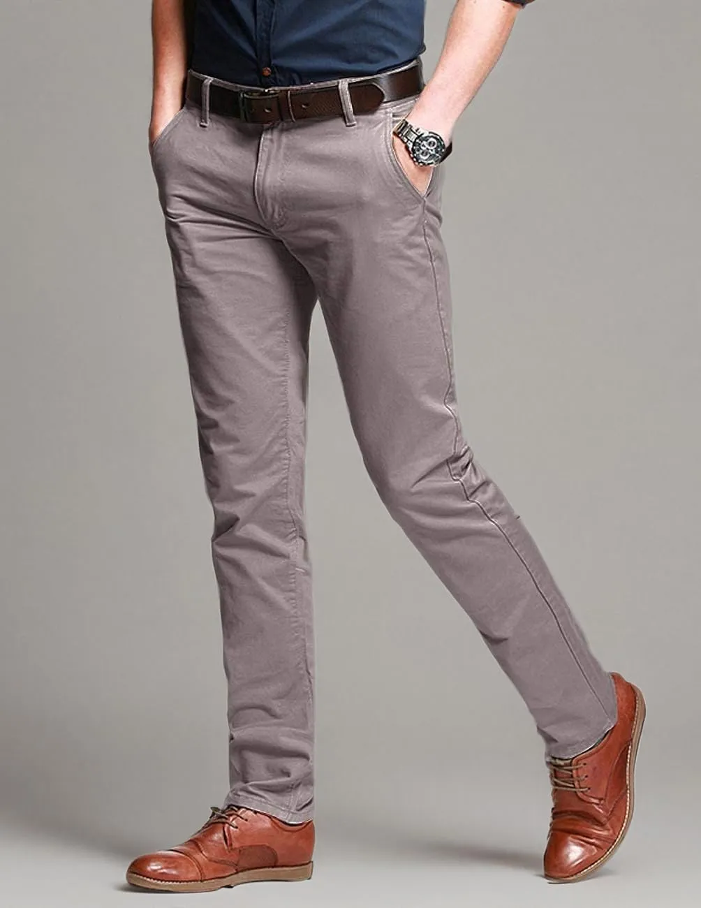 Match Men's Slim Tapered Stretchy Casual Pants