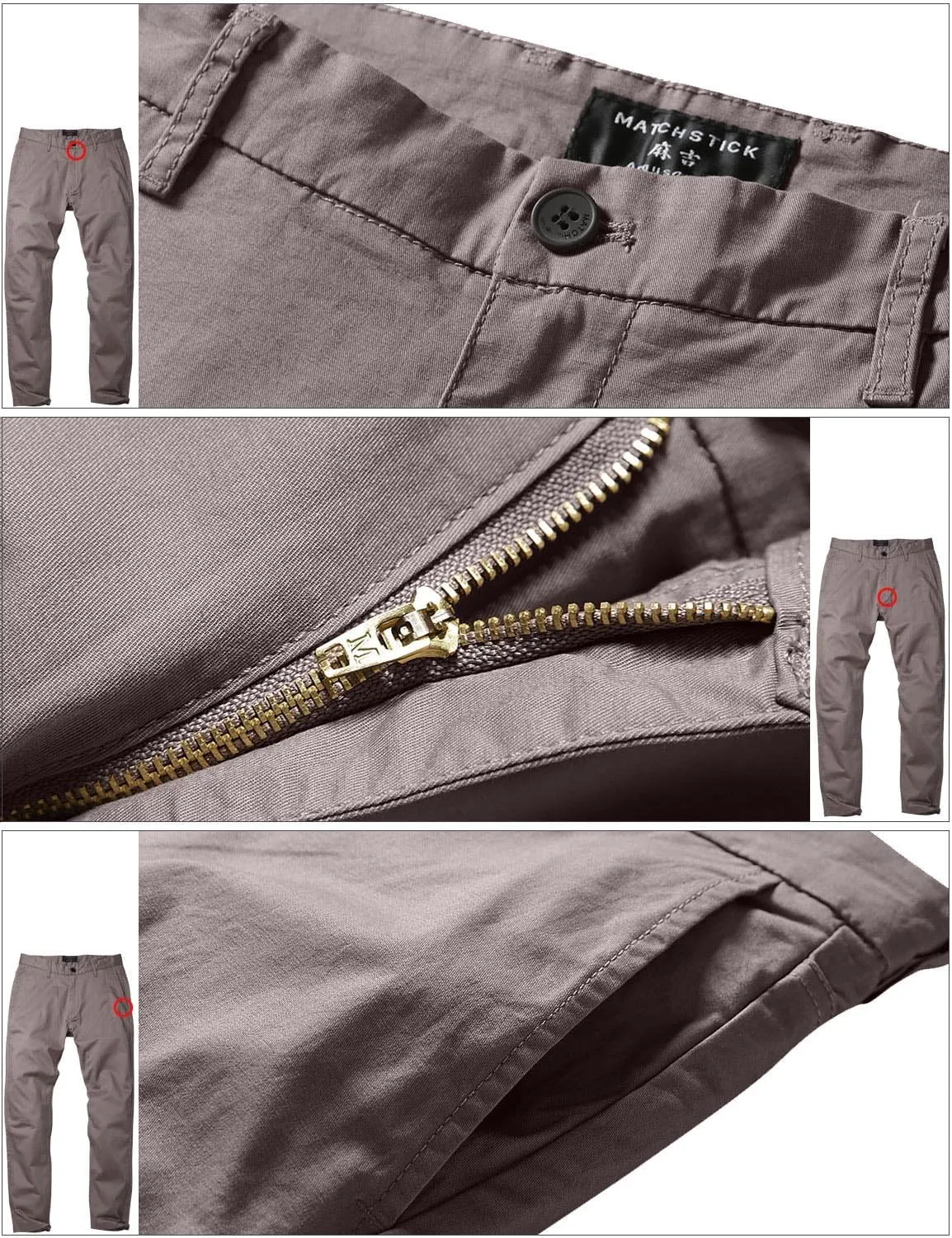 Match Men's Slim Tapered Stretchy Casual Pants