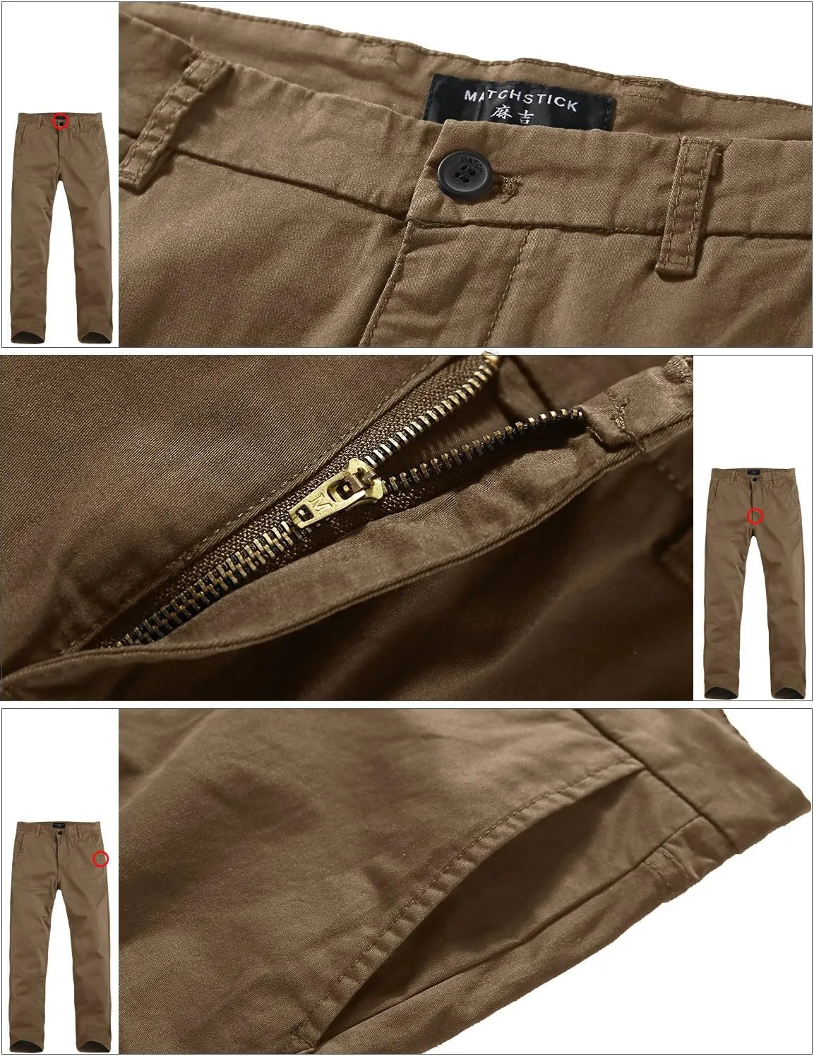 Match Men's Slim Tapered Stretchy Casual Pants