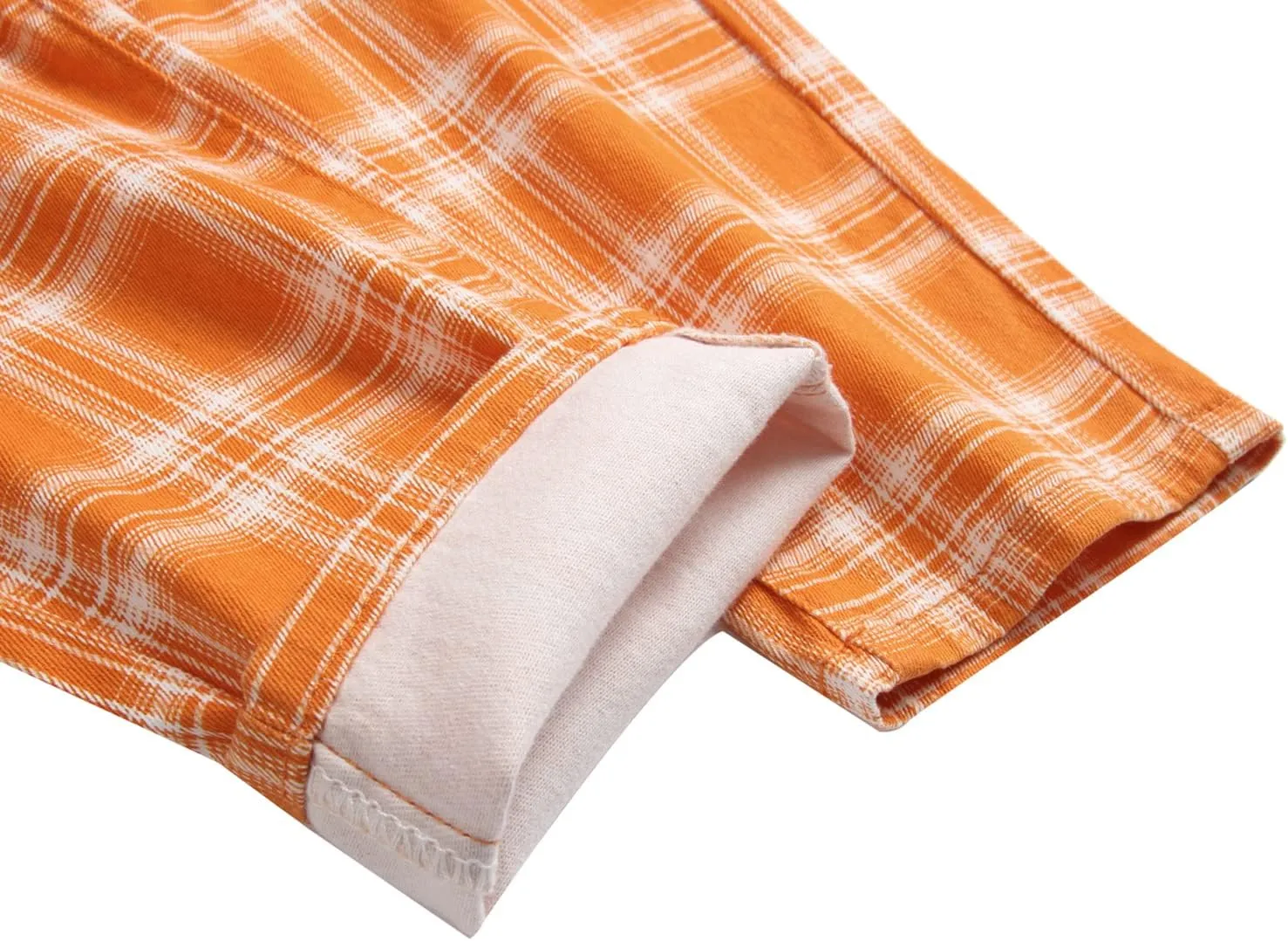 RANMCC Plaid Pants for Men Skinny Flat-Front Stretch Slim Casual Business Dress Pants