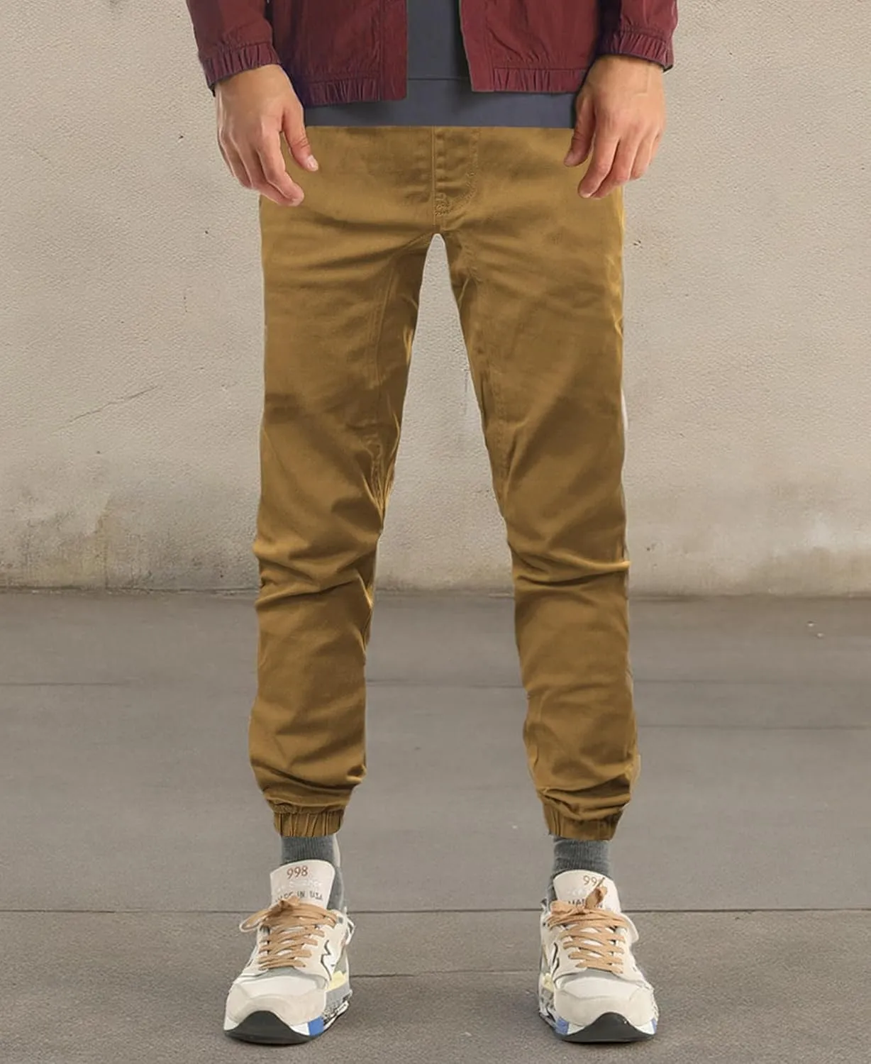 Southpole Boys' Cotton Twill Jogger Pants, Elastic Band Waist and Bottom, Age 8-18