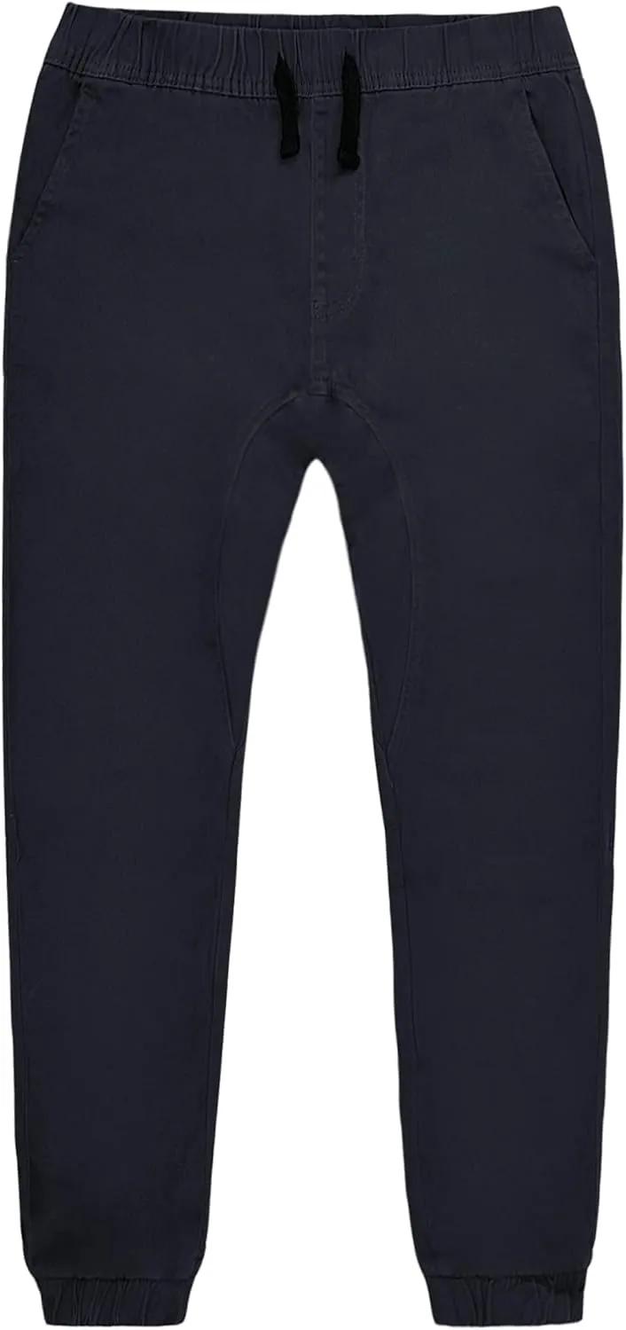 Southpole Boys' Cotton Twill Jogger Pants, Elastic Band Waist and Bottom, Age 8-18