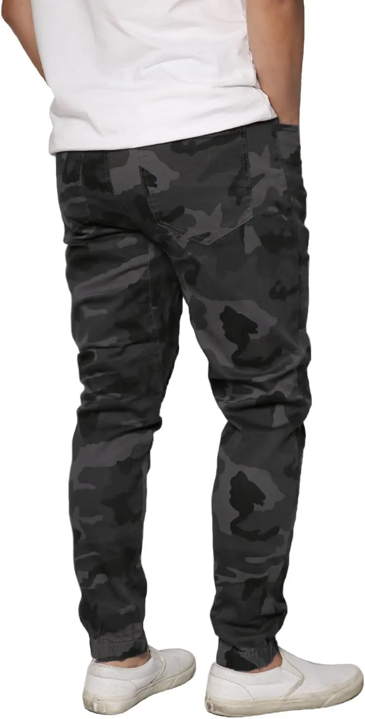 URBANJ Men's Casual Slim Fit Stretch Twill Jogger Pants