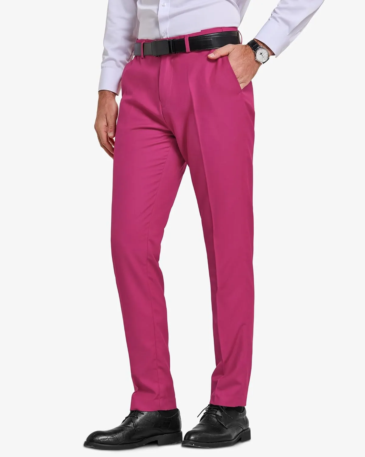 YND Men's Business Suit Pants Slim Fit Flex Flat Front Pant